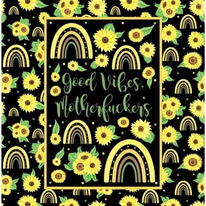 14x18 Panel Good Vibes Motherfuckers Sweary Sarcastic Adult Humor for DIY Garden Flag Small Wall Hanging or Hand Towel