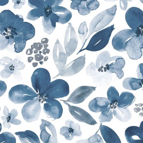 36" Wildflowers in dusty blue