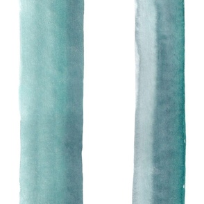 36" Watercolor stripes in light teal green - vertical