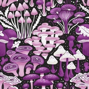 magical purple | mushrooms -  woodland collection | nursery decor, kids apparel, wallpaper