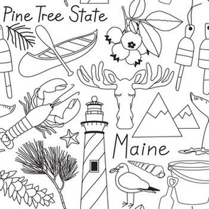 maine items black and white