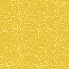 Leaf Flight Path Swirling Lines in Yellow (9x9)