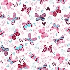 medium// Butterflies over prairie Pink Blush