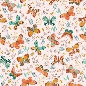 medium// Butterflies over prairie soft peach 