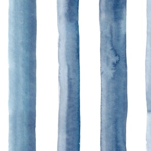 21" Watercolor stripes in blue - vertical