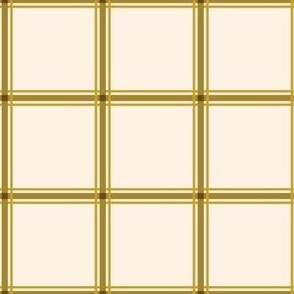 Windowpane Gingham {Antique Brass, Luxor Gold and Satin Sheen Gold on Cream} 
