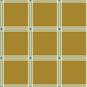 Windowpane Gingham {Subtle Green and Cream on Luxor Gold}