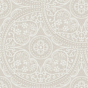 light beige vintage ornaments on a natural neutral  background -  large scale