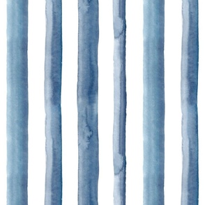 12" Watercolor stripes in blue - vertical