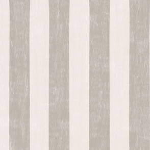 large scale Loose Geometric simple 2 colour stripe / off white and pale grey / blue and taupe colorway