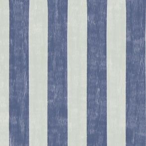 large scale Loose Geometric simple 2 colour stripe / light gray blue and dull ultramarine / blue and taupe colorway
