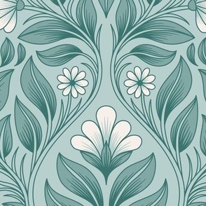 2704 B Large - Damask flowers