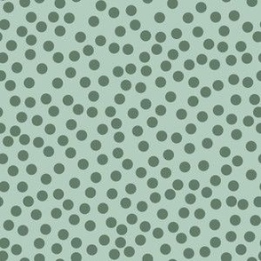 Polka Dot Confetti {Cypress on Subtle Green} Teal Dots