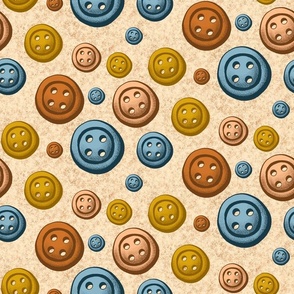 Whimsical Buttons - Sunset Colors