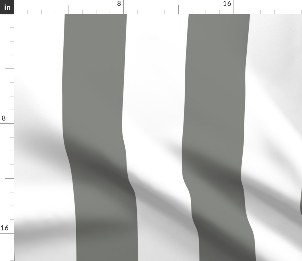 03 Pewter Gray and White- Vertical Stripes- 4 Inches- Awning Stripes- Cabana Stripes- Petal Solids Coordinate- Striped Wallpaper- Grey- Neutral- Extra Large