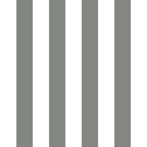 03 Pewter Gray and White- Vertical Stripes- 2 Inches- Awning Stripes- Cabana Stripes- Petal Solids Coordinate- Striped Wallpaper- Grey- Neutral- Large