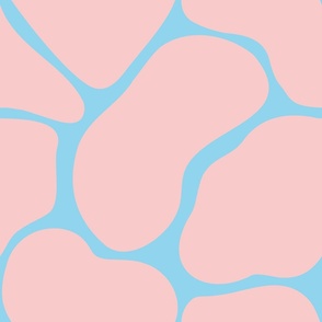 Big Bold Blobs in Pastel Pink + Blue