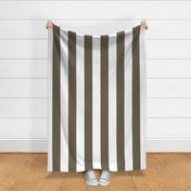 04 Bark Brown and White- Vertical Stripes- 4 Inches- Awning Stripes- Cabana Stripes- Petal Solids Coordinate- Striped Wallpaper- Neutral- Extra Large