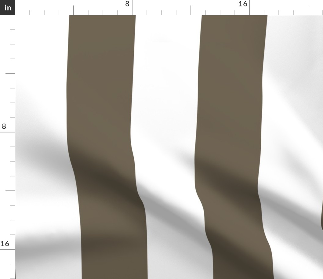 04 Bark Brown and White- Vertical Stripes- 4 Inches- Awning Stripes- Cabana Stripes- Petal Solids Coordinate- Striped Wallpaper- Neutral- Extra Large