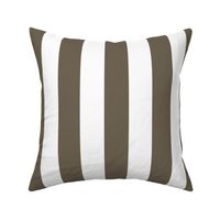 04 Bark Brown and White- Vertical Stripes- 2 Inches- Awning Stripes- Cabana Stripes- Petal Solids Coordinate- Striped Wallpaper- Neutral- Large
