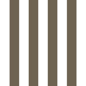 04 Bark Brown and White- Vertical Stripes- 2 Inches- Awning Stripes- Cabana Stripes- Petal Solids Coordinate- Striped Wallpaper- Neutral- Large