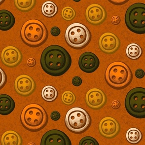 Whimsical Buttons - Burnt Orange