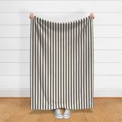 04 Bark Brown and White- Vertical Stripes- 1 Inch- Awning Stripes- Cabana Stripes- Petal Solids Coordinate- Striped Wallpaper- Neutral- Medium