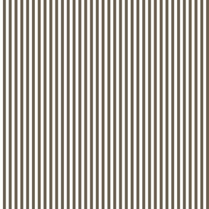 04 Bark Brown and White- Vertical Stripes- Quarter Inch- Awning Stripes- Cabana Stripes- Petal Solids Coordinate- Striped Wallpaper- Neutral- Extra Small