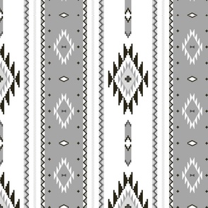 Gray Neutral Aztec Stripe