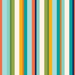 Stripes in beach and sea colors, resort style - small scale, table, home decor