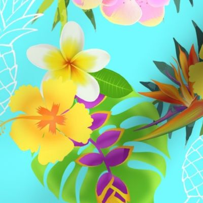 polynesian tropical flower print