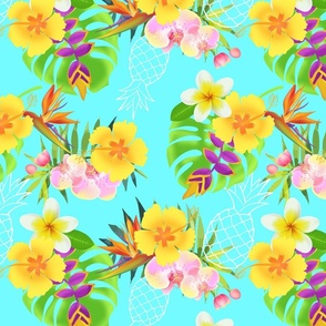 polynesian tropical flower print