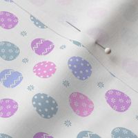 TINY pastel sweet easter eggs fabric - purple, pink, teal