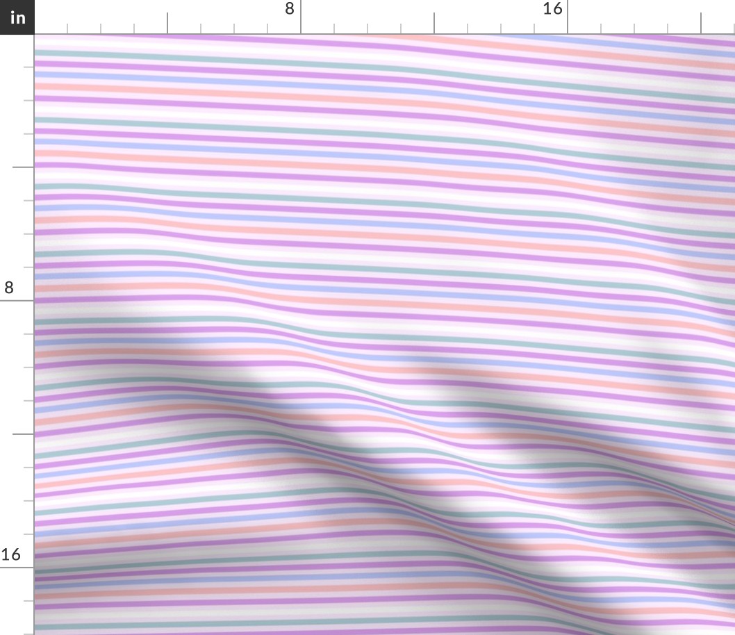 TINY  easter stripes fabric - cute pink purple teal stripe fabric coordinate