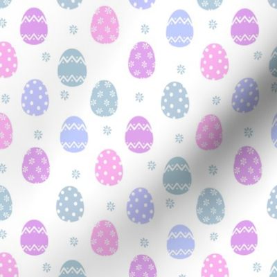 MINI pastel sweet easter eggs fabric - purple, pink, teal