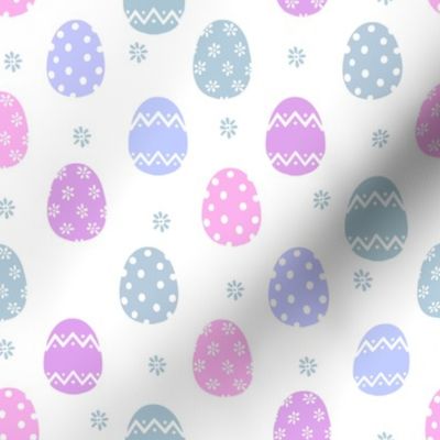 SMALL pastel sweet easter eggs fabric - purple, pink, teal