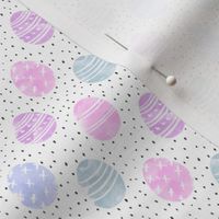 MINI watercolor eggs fabric - sweet pastel spring purple Easter eggs