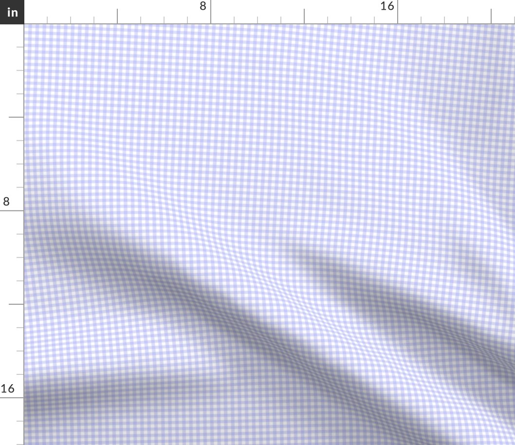 TINY periwinkle easter gingham fabric - check purple blue cute spring design