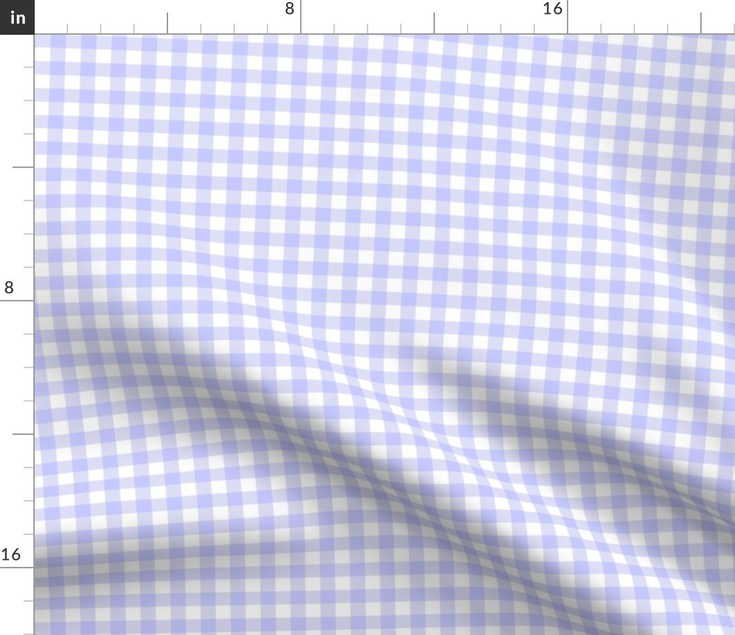 SMALL periwinkle gingham check fabric - easter pastel purple blue cute spring 