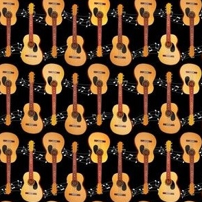 Classical Acoustic Guitars Music Notes on Black