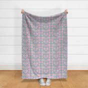 11x8-Inch Repeat of STRIPE of Dusty-Lilac and Soft-Blue of Dottie Rabbit Pastel Dreams