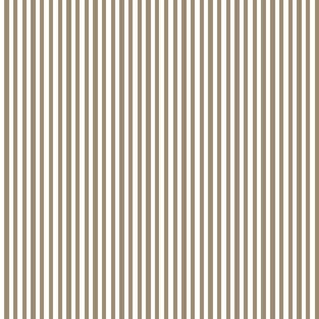 05 Mushroom Brown and White- Vertical Stripes- Quarter Inch- Awning Stripes- Cabana Stripes- Petal Solids Coordinate- Striped Wallpaper- Neutral- Khaki- Ecru- Taupe- Earth Tone Wallpaper- Extra Small