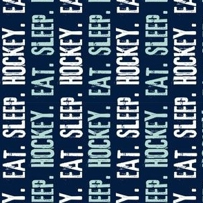 Eat. Sleep. Hockey. - dark mint and white on navy (90) C23