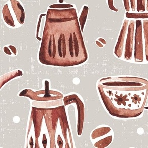 Percolator - Coffee Watercolor Beige Large Scale