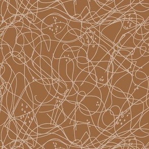 Scribble Lines and Dots Texture Brown and Light Sand- Small Print