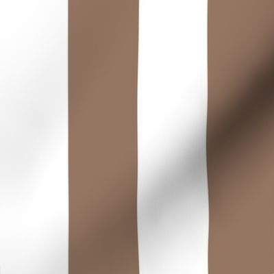 06 Mocha Brown and White- Vertical Stripes- 2 Inches- Awning Stripes- Cabana Stripes- Petal Solids Coordinate- Striped Wallpaper- Neutral- Earth Tone Wallpaper- Terracotta- Large