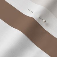 06 Mocha Brown and White- Vertical Stripes- 2 Inches- Awning Stripes- Cabana Stripes- Petal Solids Coordinate- Striped Wallpaper- Neutral- Earth Tone Wallpaper- Terracotta- Large