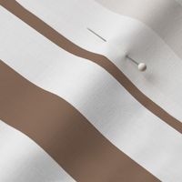 06 Mocha Brown and White- Vertical Stripes- 1 Inch- Awning Stripes- Cabana Stripes- Petal Solids Coordinate- Striped Wallpaper- Neutral- Earth Tone Wallpaper- Terracotta- Medium