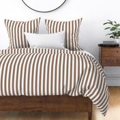 06 Mocha Brown and White- Vertical Stripes- 1 Inch- Awning Stripes- Cabana Stripes- Petal Solids Coordinate- Striped Wallpaper- Neutral- Earth Tone Wallpaper- Terracotta- Medium