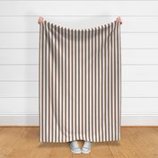 06 Mocha Brown and White- Vertical Stripes- 1 Inch- Awning Stripes- Cabana Stripes- Petal Solids Coordinate- Striped Wallpaper- Neutral- Earth Tone Wallpaper- Terracotta- Medium